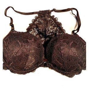 BLACK LACE DATE RACERBACK FRONT CLOSURE 32 D